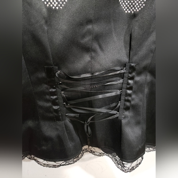 Blazer, Flashlights brand Corset back, silver sparkly skull, lace on bottom. - Picture 4 of 5